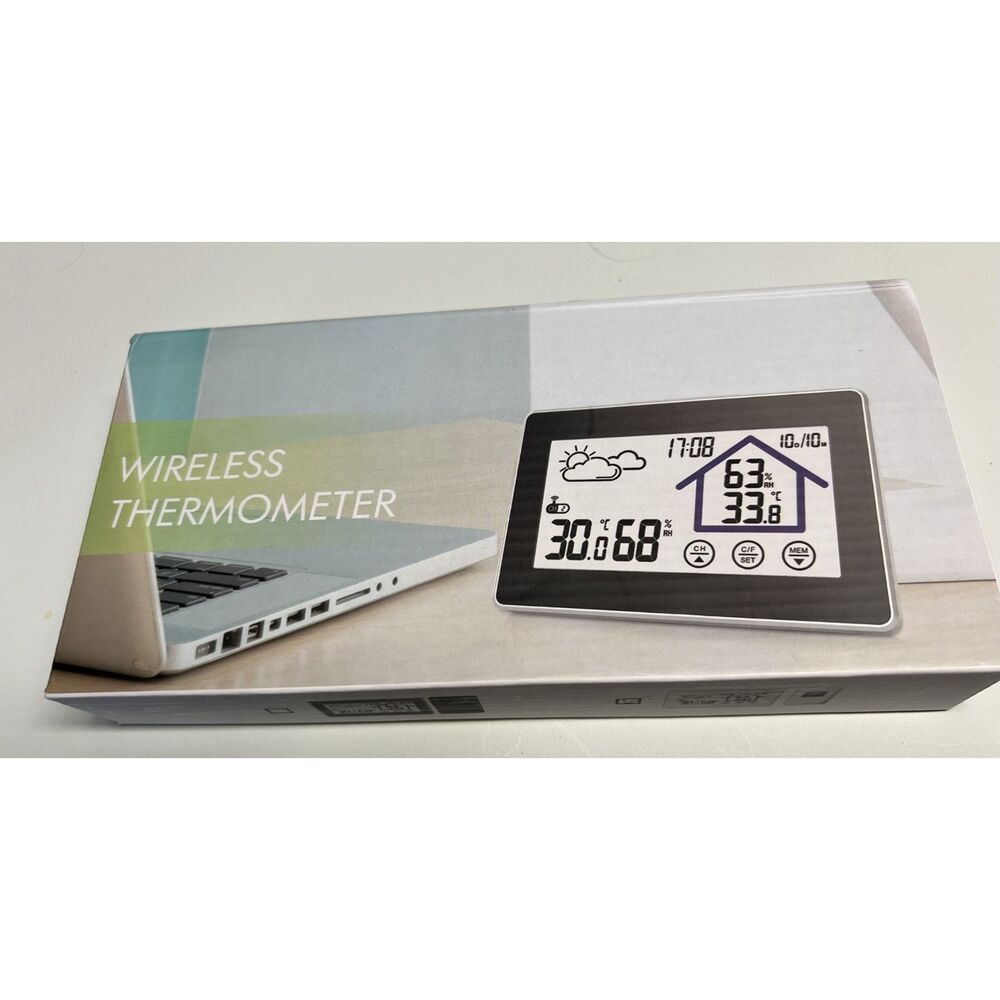 Wireless Weather Station Thermometer Remote Sensor, Forecast, Date